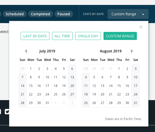 Ads Filtering Date Picker